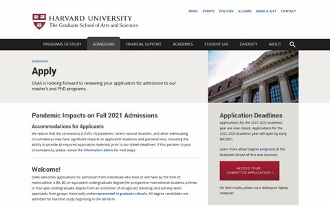 Apply - Harvard Graduate School of Arts and Sciences