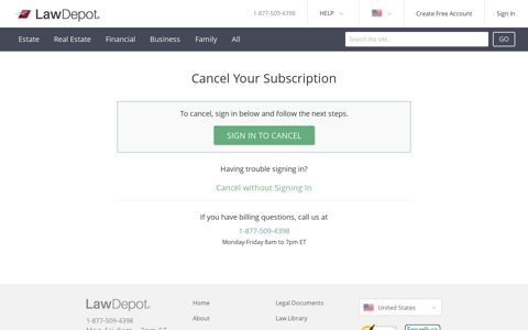 Cancel Subscription | LawDepot