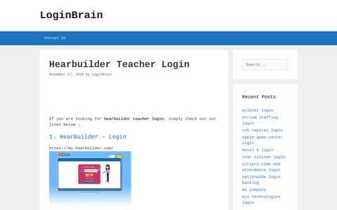 Hearbuilder Teacher Hearbuilder - Login - LoginBrain