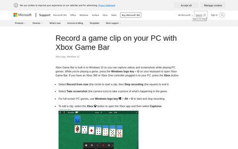 Record a game clip on your PC with Xbox Game Bar