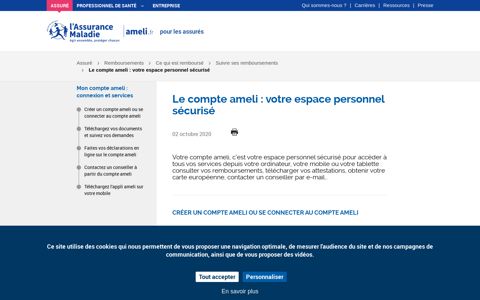 Le compte ameli : votre espace personnel sécurisé | ameli.fr