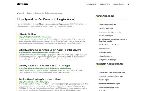 Libertyonline Co Common Login Aspx ❤️ One Click Access