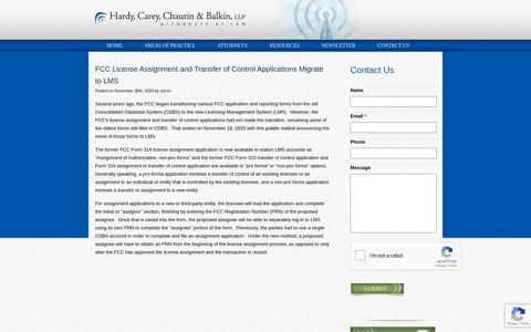 FCC License Assignment and Transfer of Control Applications ...