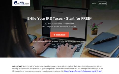 E-file Your IRS Taxes for Free with E-file.com ®