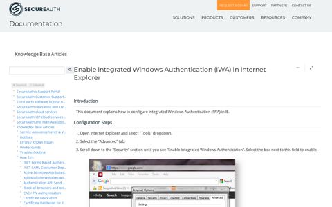 Enable Integrated Windows Authentication (IWA) in Internet ...