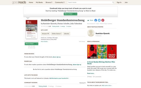 Heidelberger Standarduntersuchung by Rastislav Pjontek