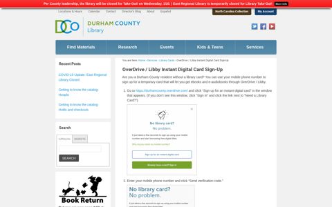 OverDrive / Libby Instant Digital Card Sign-Up | Durham ...