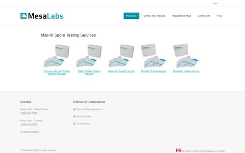 Mail-In Spore Testing Services - Mesa Labs