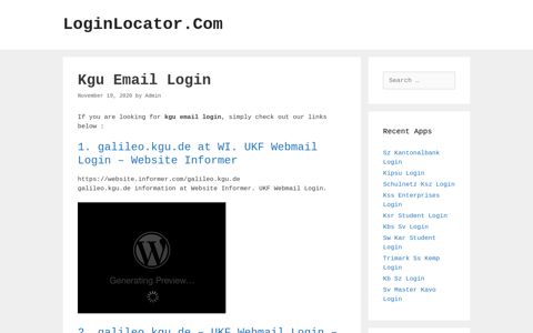 Kgu Email Login - LoginLocator.Com