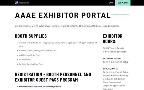 Exhibitor Portal Home - AAAE