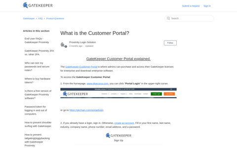 What is the Customer Portal? – GateKeeper