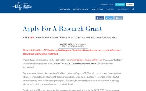 Apply For A Research Grant – Israel Cancer Research Fund