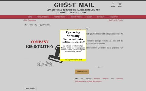 Company Registration - Ghost Mail