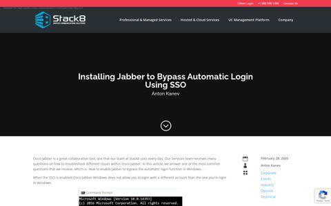 Installing Jabber to Bypass Automatic Login Using SSO - Stack8
