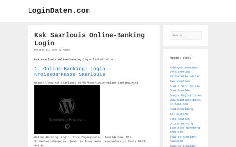 Ksk Saarlouis Online-Banking Login - LoginDaten.com