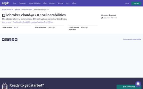 iobroker.cloud@3.0.1 vulnerabilities | Snyk