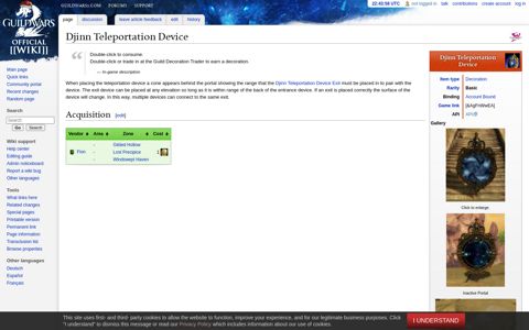 Djinn Teleportation Device - Guild Wars 2 Wiki (GW2W)