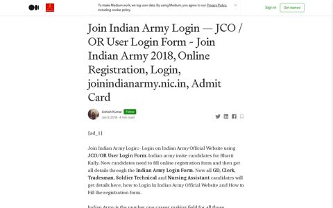 Join Indian Army Login — JCO / OR User Login Form ~ Join ...
