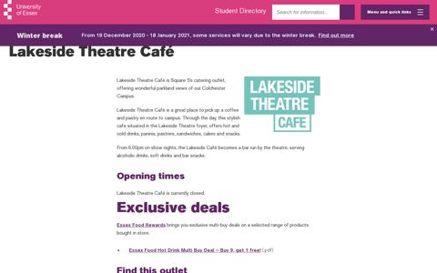 Lakeside Theatre Café | University of Essex