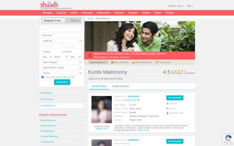 Kunbi Matrimony & Matrimonial Site - Shaadi.com