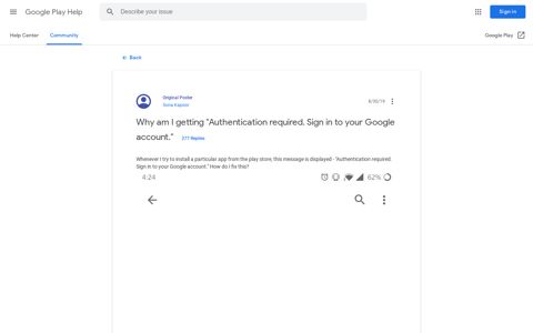 "Authentication required. Sign in to your Google account ...