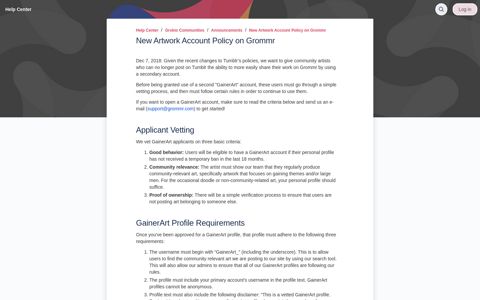 New Artwork Account Policy on Grommr - Jira Service ...