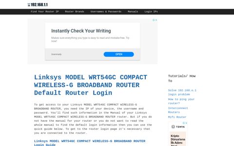 Linksys MODEL WRT54GC COMPACT WIRELESS-G ...