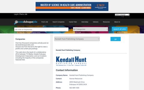 Kendall Hunt Publishing Company - Access Dubuque Jobs