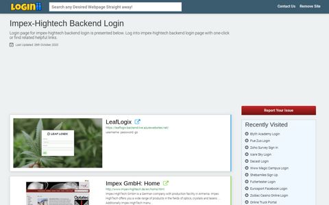 Impex-hightech Backend Login - Loginii.com