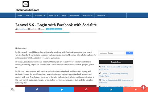Laravel 5.6 - Login with Facebook with Socialite ...