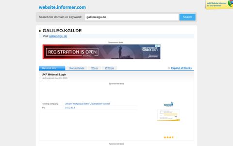 galileo.kgu.de at WI. UKF Webmail Login - Website Informer