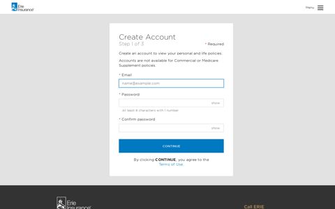 Create Account - Erie Insurance