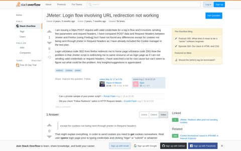 JMeter: Login flow involving URL redirection not working ...