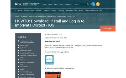 HOWTO: Download, Install and Log in to Imprivata Cortext - iOS