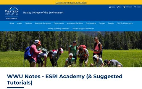 WWU Notes - ESRI Academy (& Suggested Tutorials) | Huxley ...