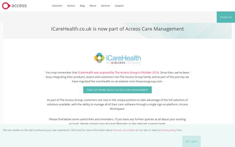iCareHealth.co.uk is now part of Access Care Management