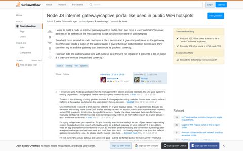 Node JS internet gateway/captive portal like used in public ...