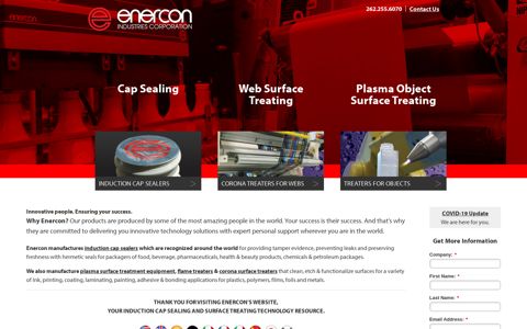 Enercon Industries: Induction Cap Sealing | Corona and ...