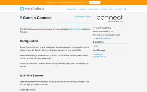 Garmin Connect - Home Assistant