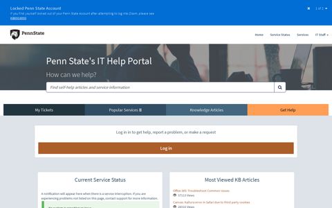 Penn State IT Service Portal - Penn State's IT Help Portal