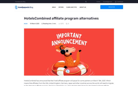 HotelsCombined affiliate program alternatives ...