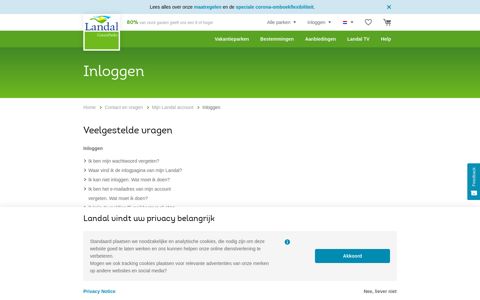 Inloggen - Landal GreenParks