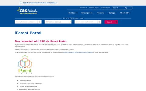 iParent Portal | C&K - childcare and kindergarten