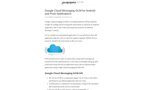 Google Cloud Messaging GCM for Android and Push ...