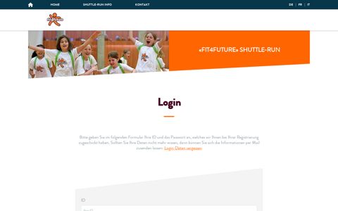 Cleven-Stiftung - «fit4future» Shuttle-Run - Login