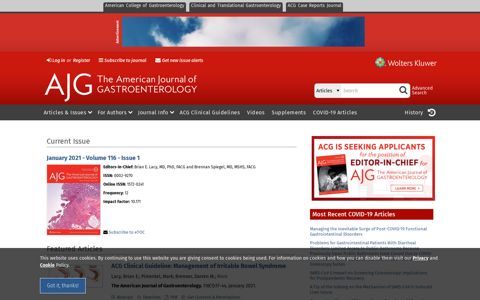 Official journal of the American College of Gastroenterology ...