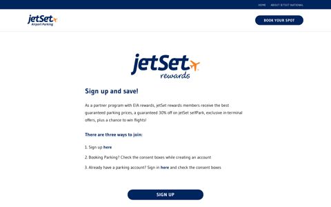 jetSet rewards - jetSet Parking