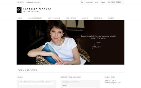 Login / Register - Isabella Garcia International