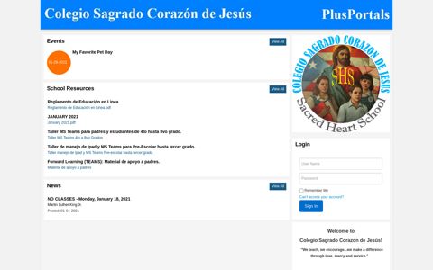 Colegio Sagrado Corazon de Jesús! - PlusPortals - Rediker ...
