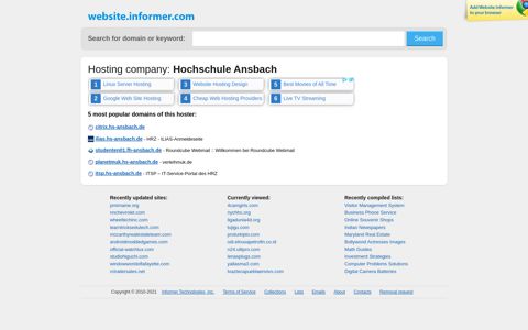 Hochschule Ansbach at Website Informer